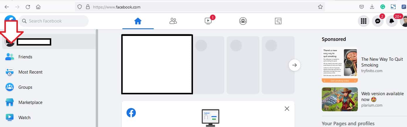 how to see videos in facebook - press your profile icon
