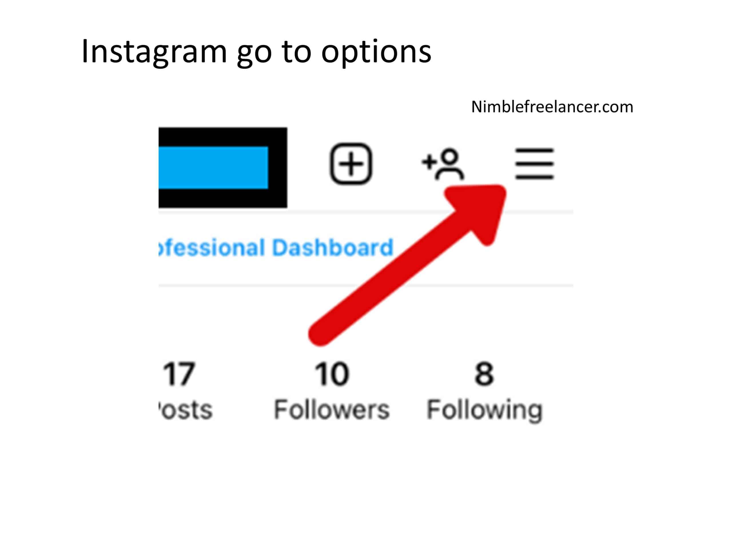 step 1 access profile at instagram