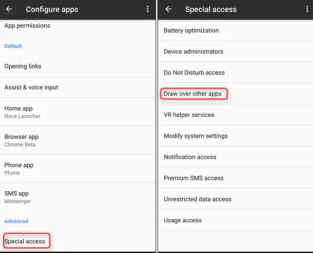 How to turn off screen overlay on Android Marshmallow or Nougat step two 