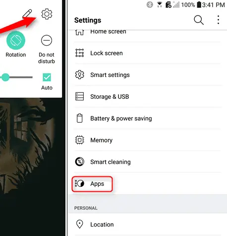 How to turn off screen overlay on LG step 1