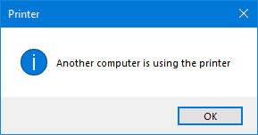 another computer is usuing the printer