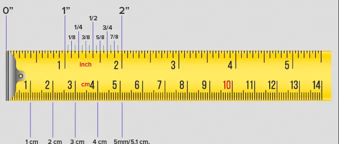 tape measurement for 5 8 inches 