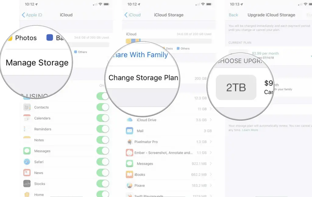 iCloud Storage to iPhone Storage