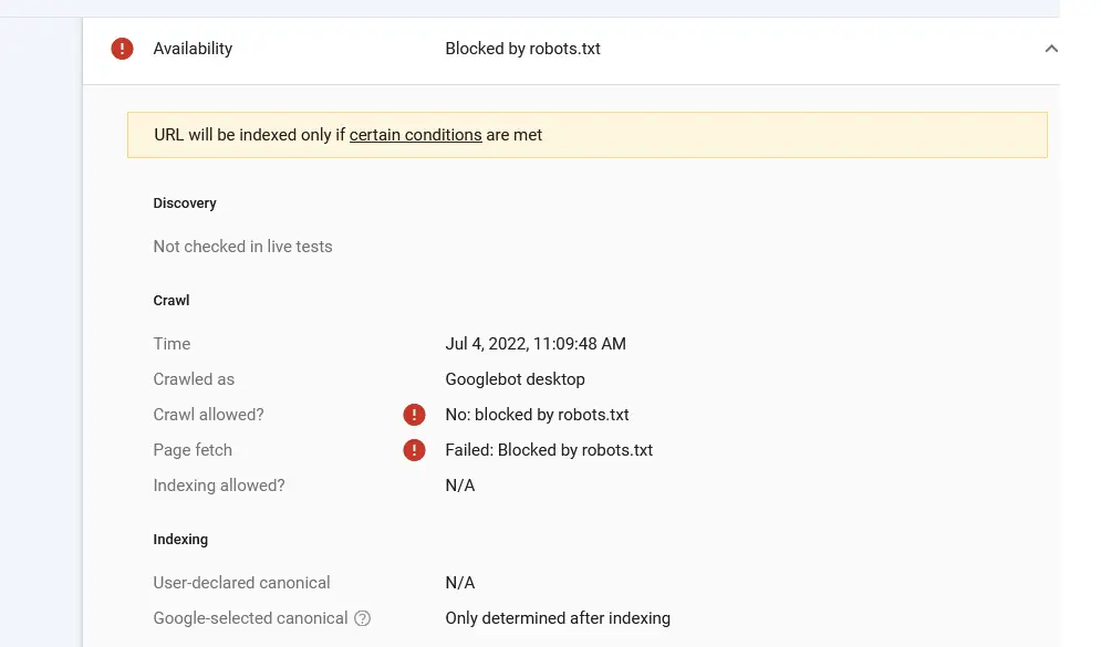 google bot blocked by robots txt
