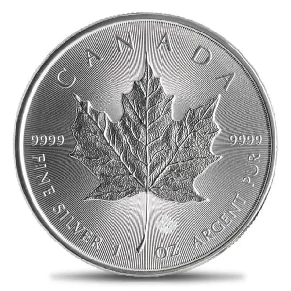 silver Maple Leaf coin issued by Canada