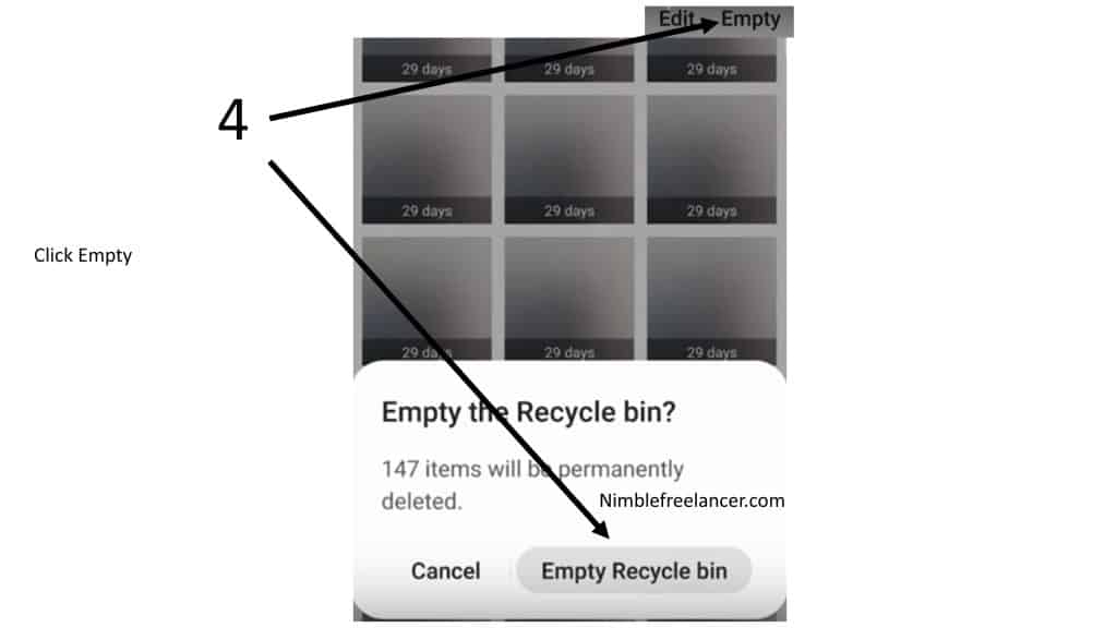 step 4 - How to Empty Trash on Samsung Phone - empty option