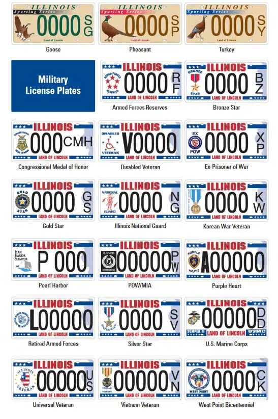 illinois military license plates