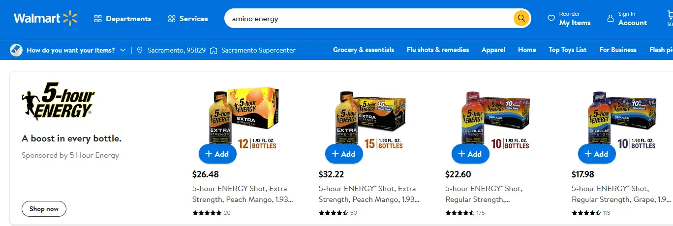 energy drink that you can buy at Wallmart using EBT card