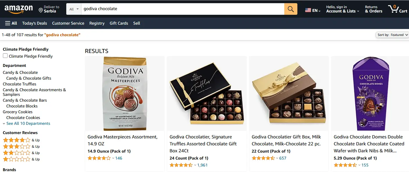 godiva chocolate you can buy with EBT at Amazon
