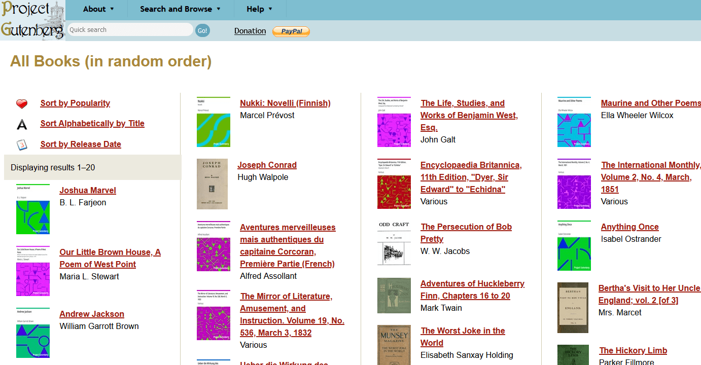 project gutenberg free online textbooks