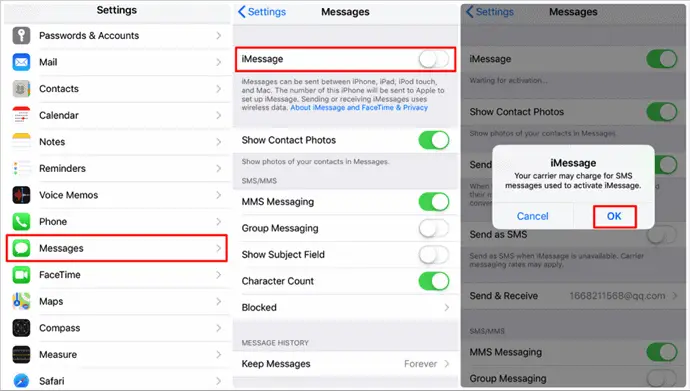 reset your iMessage settings