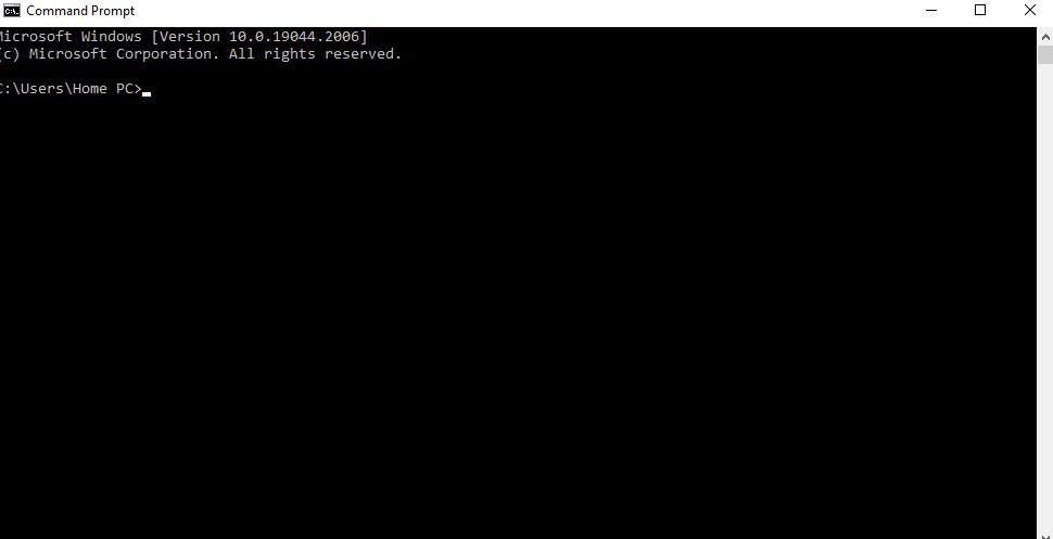 terminal command promt in Windows