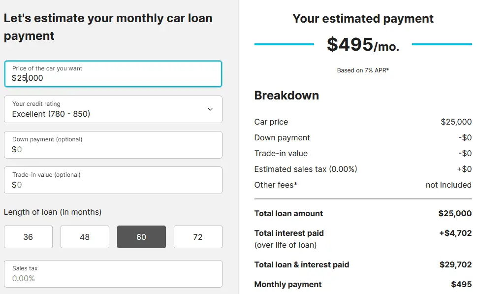 car payment to bank example 