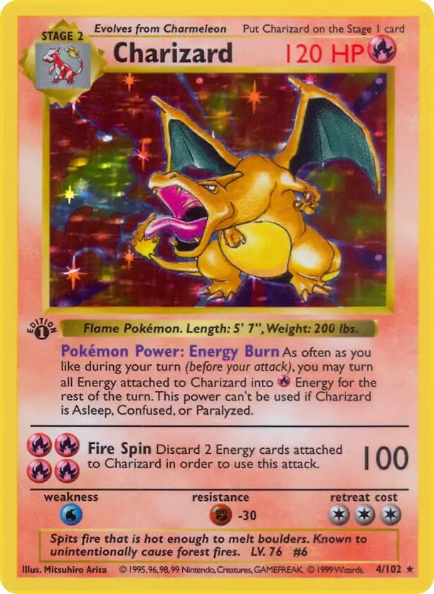 The First Edition Charizard Pokemon