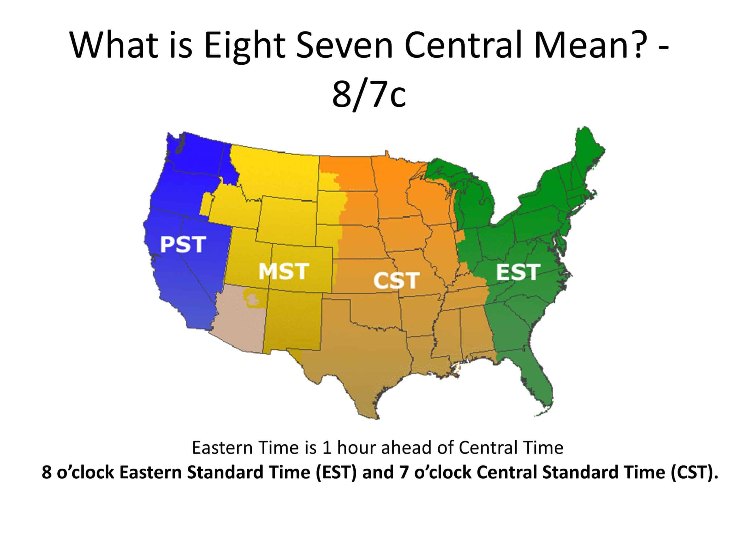 What is Eight Seven Central Mean - 8 7c