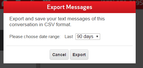 export message on Verizon