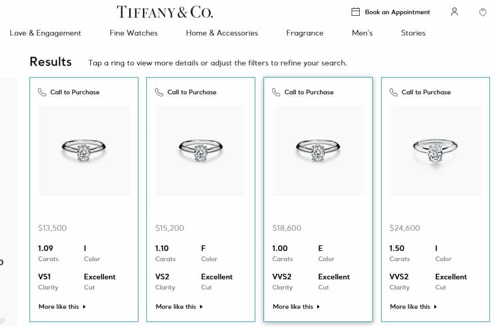 1 carat diamond ring from Tiffany
