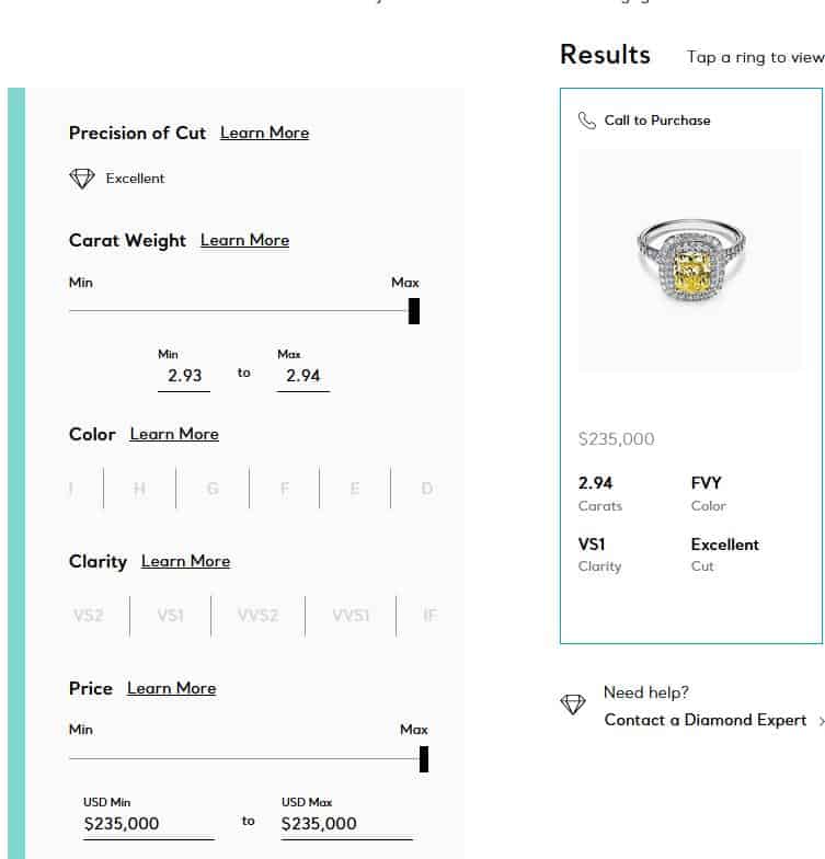 3-carat diamond ring cost at Tiffany