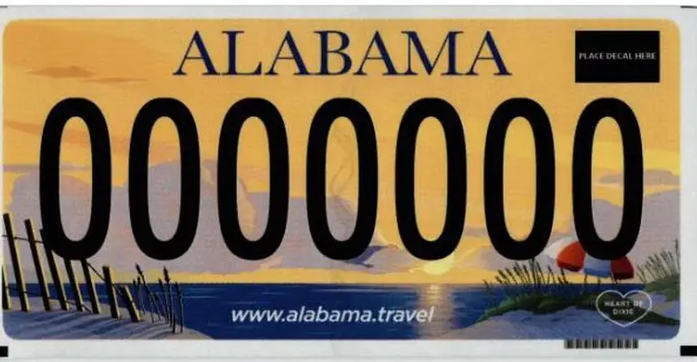 alabama plate license
