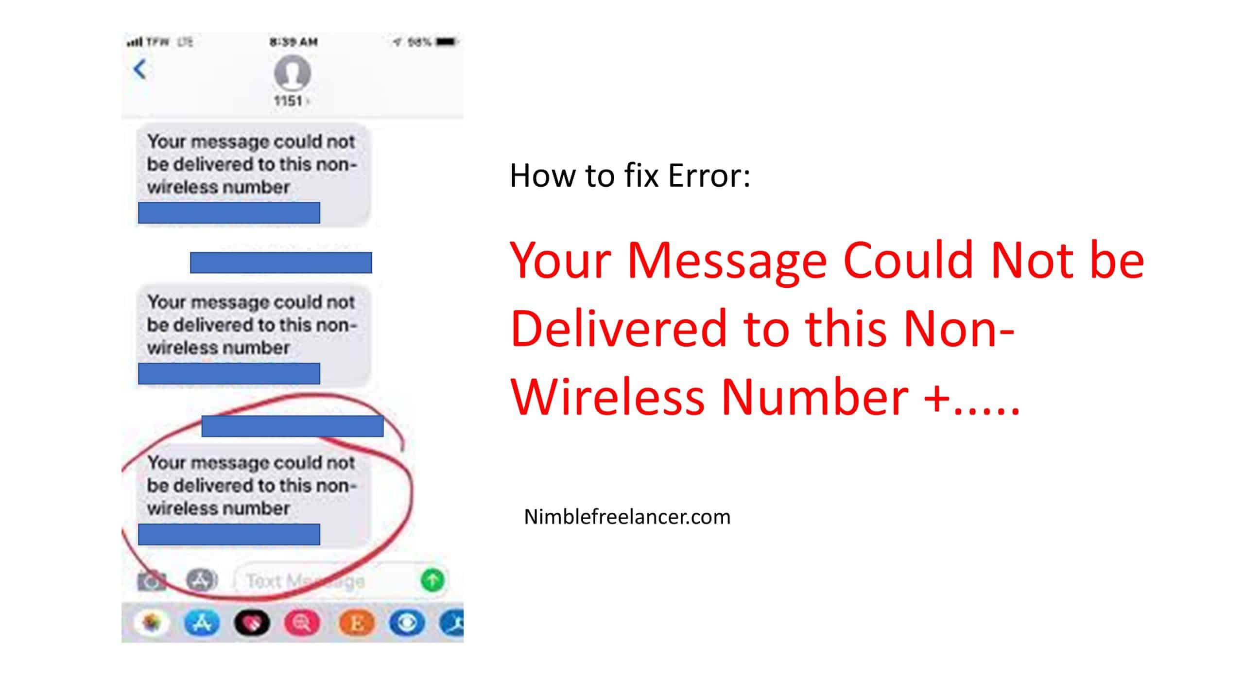 Your Message Could Not be Delivered to this Non-Wireless Number