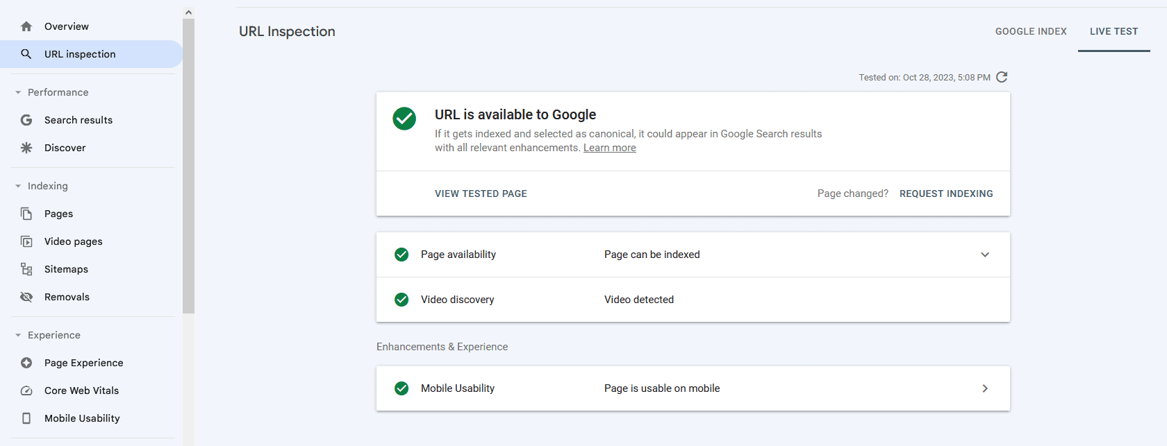 after fix in google search console